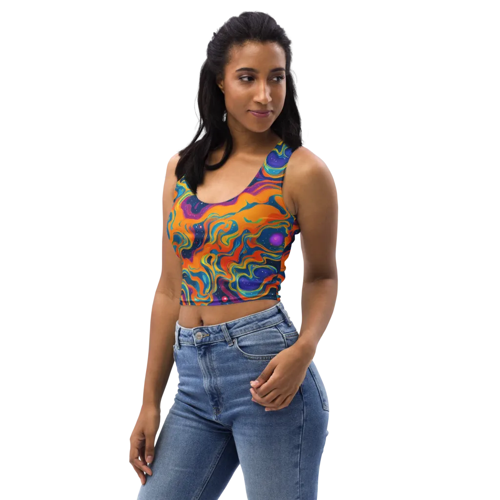 Firefly Galaxy on Crop Top — Left Front