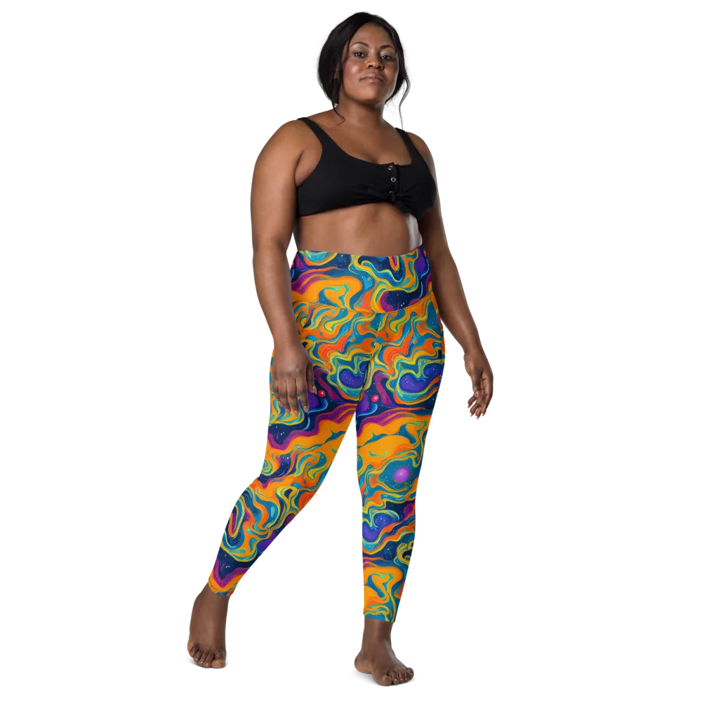 Firefly Galaxy on Leggings with Pockets — Front