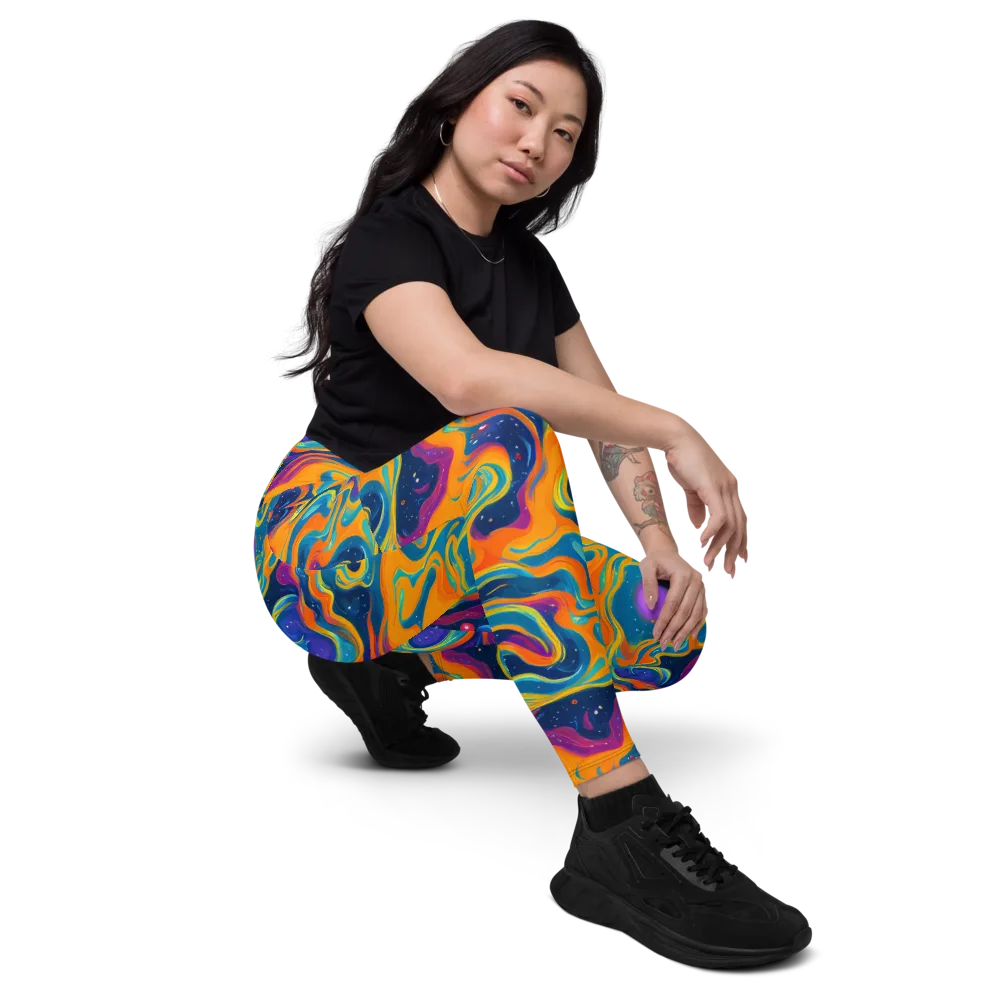 Firefly Galaxy on Leggings with Pockets — Right Front