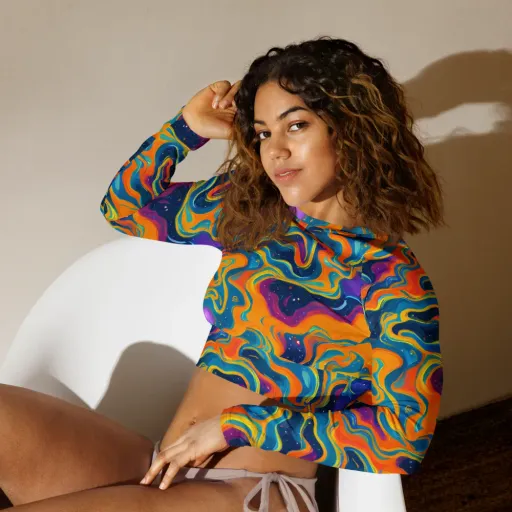 Firefly Galaxy on a Long Sleeve Crop Top