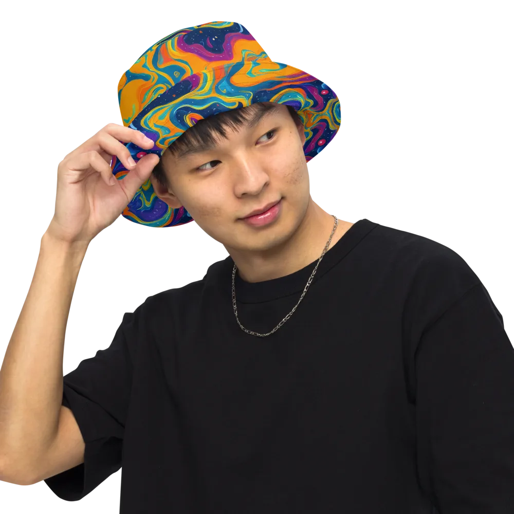 Firefly Galaxy on Reversible Bucket Hat — Front Inside