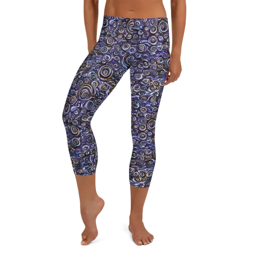 Midnight Spirals on a Capri Leggings