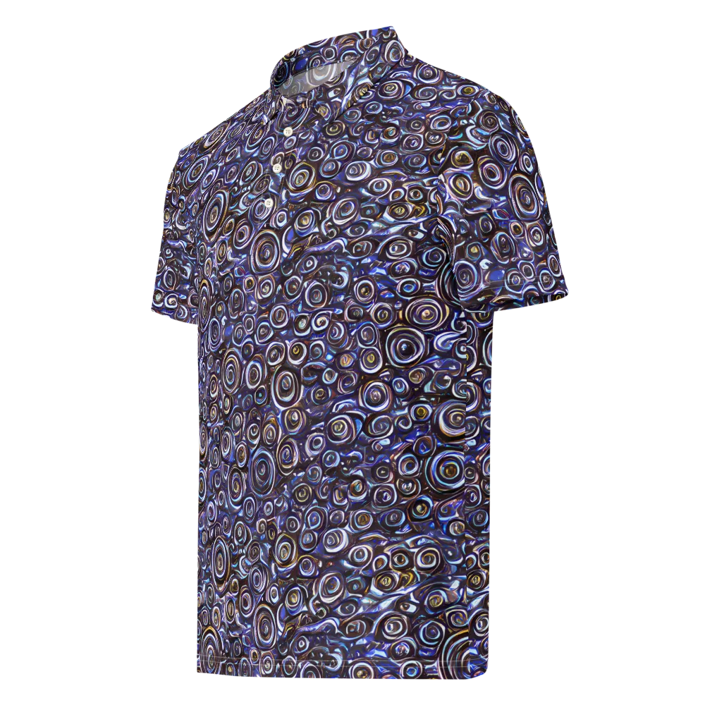 Midnight Spirals on Men's Slim Fit Polo Shirt — Left Front