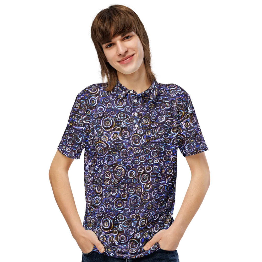 Midnight Spirals on Men's Slim Fit Polo Shirt — Front