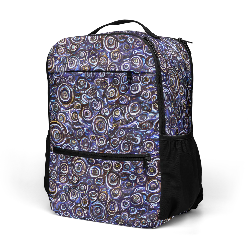 Midnight Spirals on Utility Backpack — Left Front
