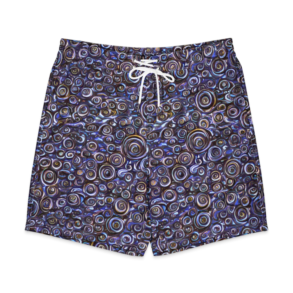 Midnight Spirals on Men's Board Shorts — Front
