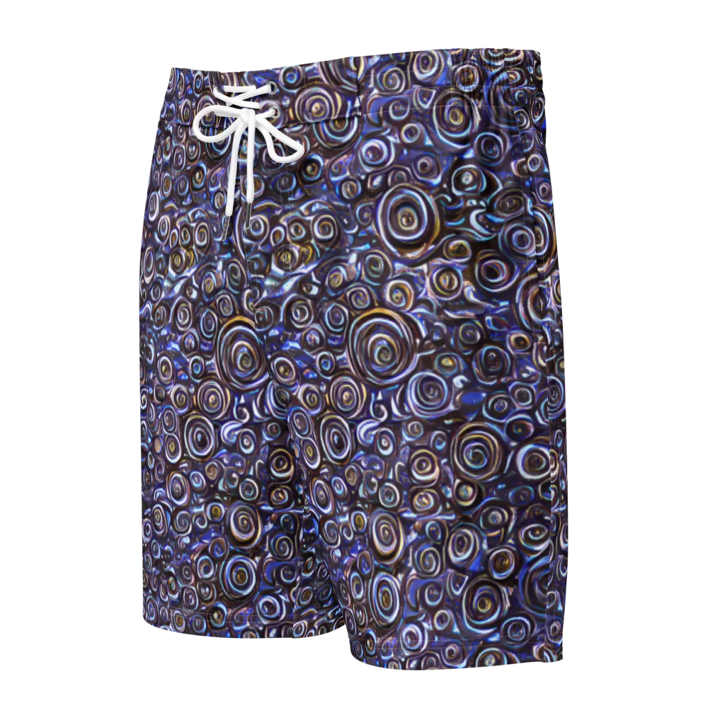 Midnight Spirals on Men's Board Shorts — Front