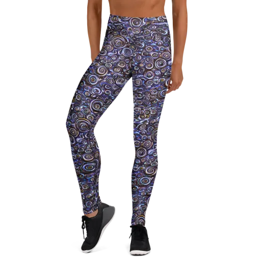 Midnight Spirals on a Yoga Leggings