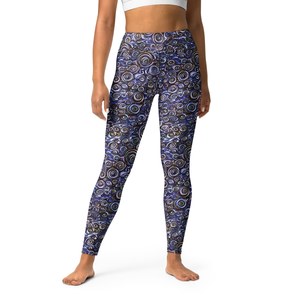 Midnight Spirals on Yoga Leggings — Front
