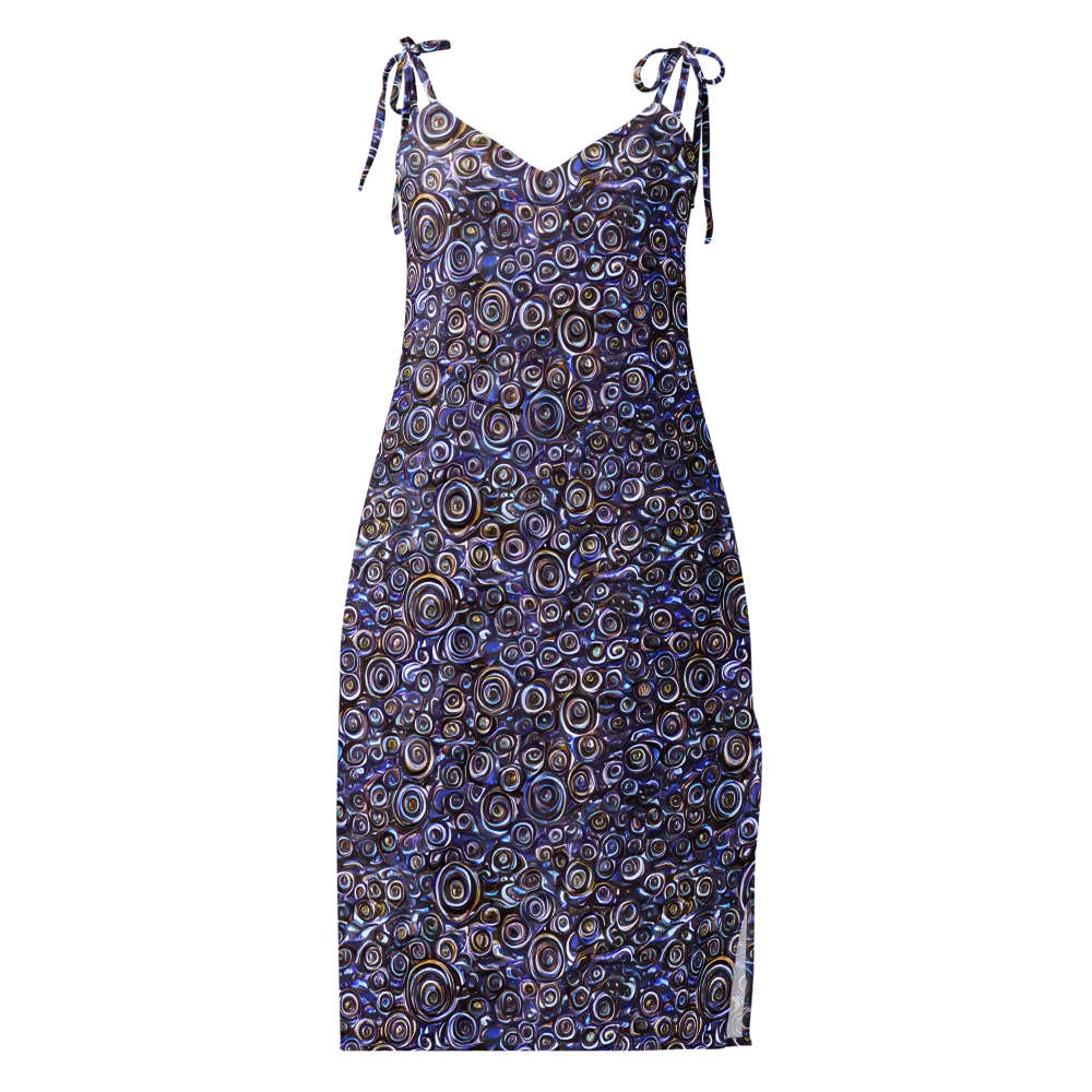 Midnight Spirals on Slip Dress — Front