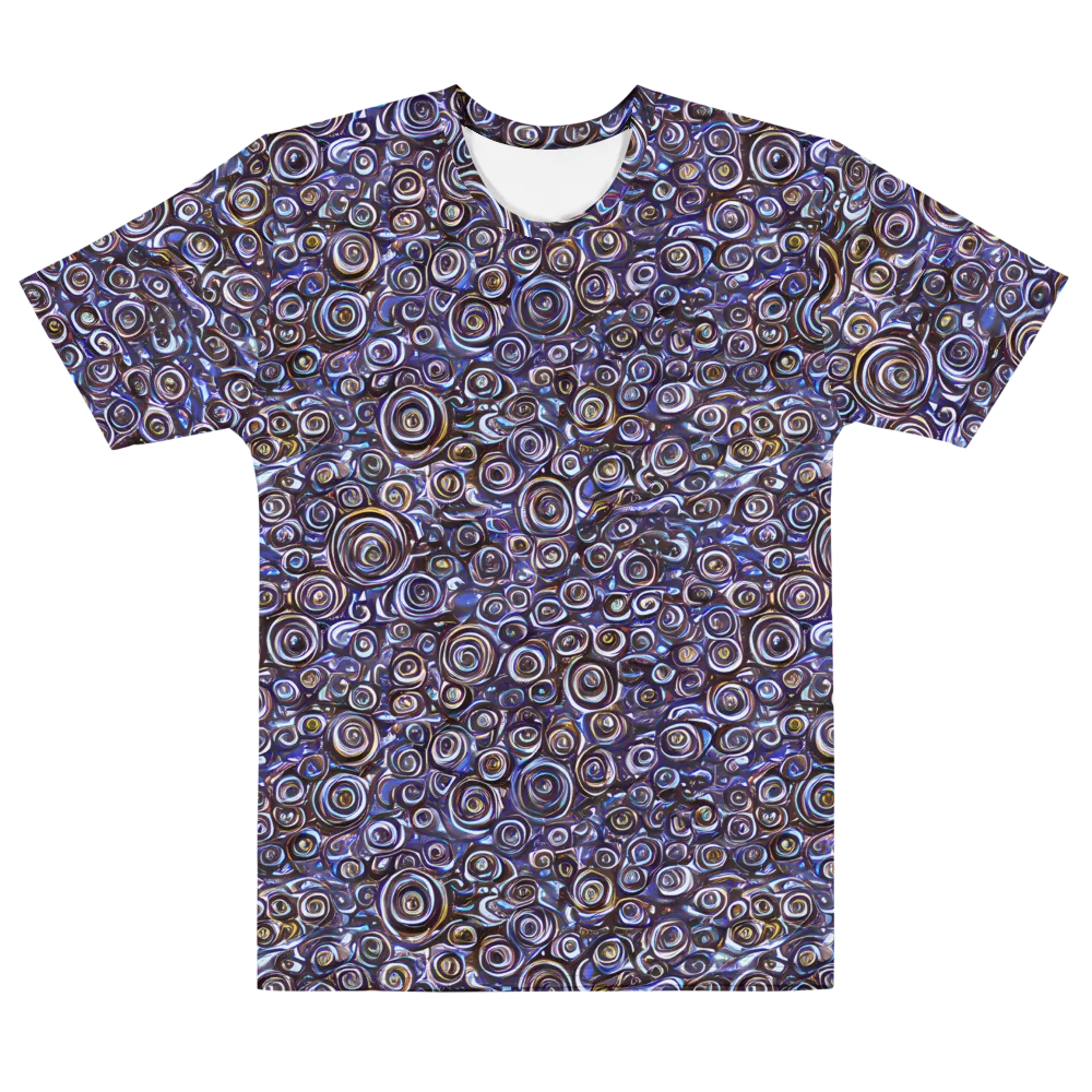 Midnight Spirals on Men's Cotton Crew Neck T-Shirt — Front