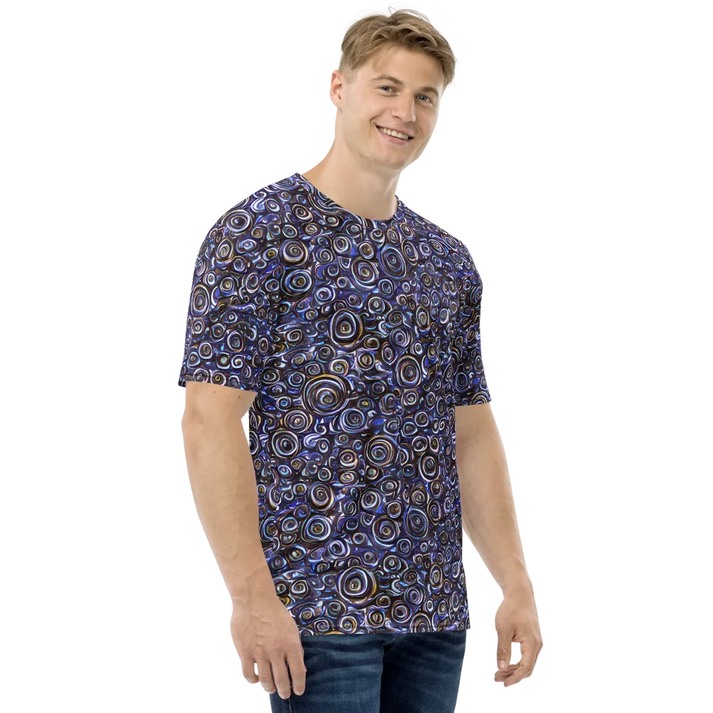 Midnight Spirals on Men's Crew Neck T-Shirt — Right