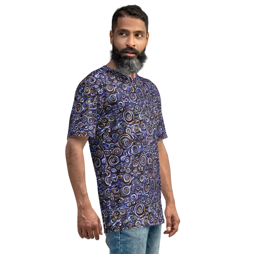 Midnight Spirals on Men's Crew Neck T-Shirt — Right