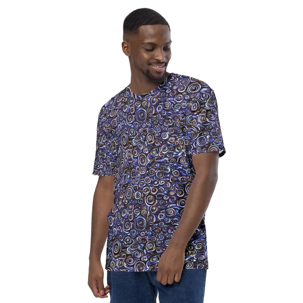 Midnight Spirals on Men's Crew Neck T-Shirt — Left