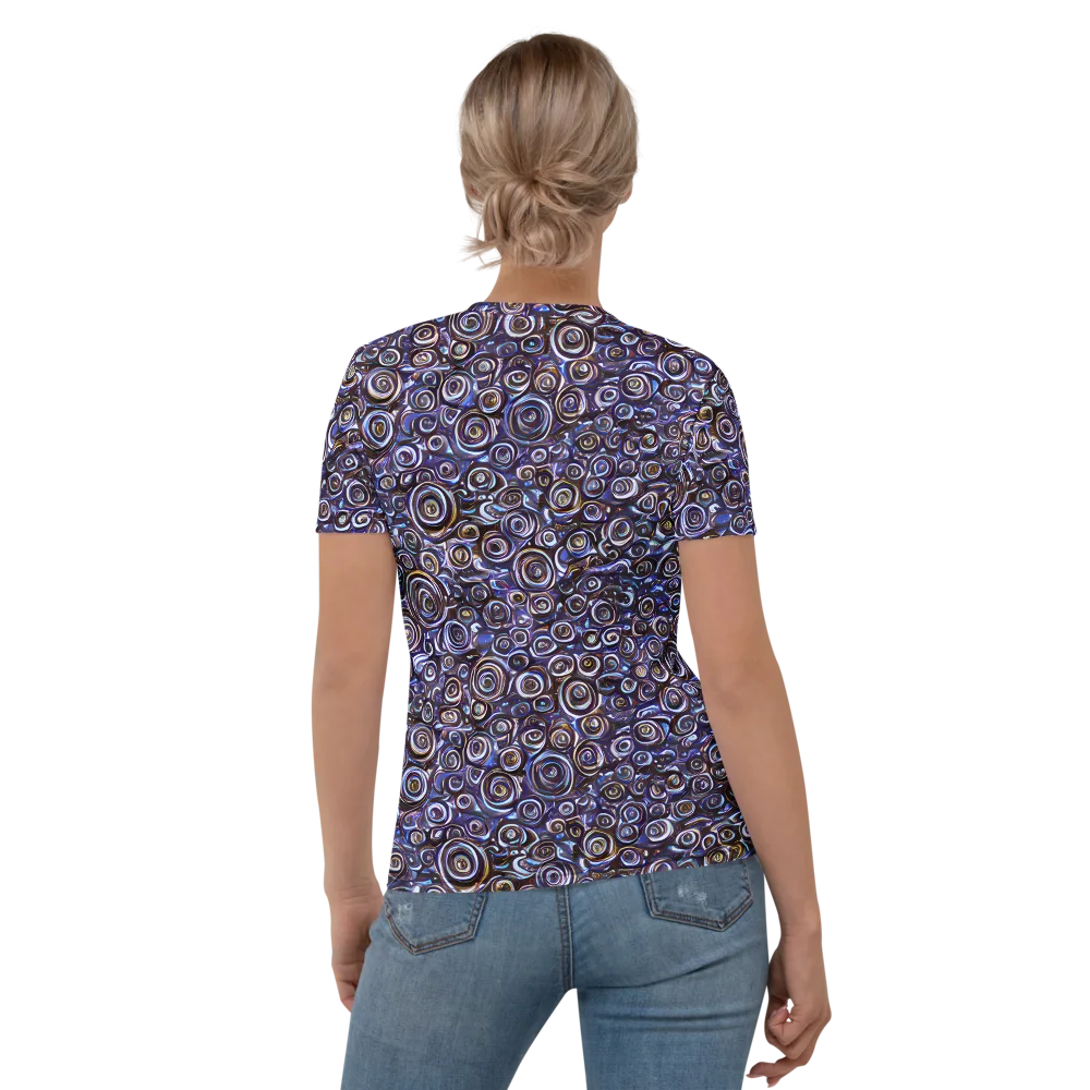 Midnight Spirals on Women's Crew Neck T-Shirt — Back