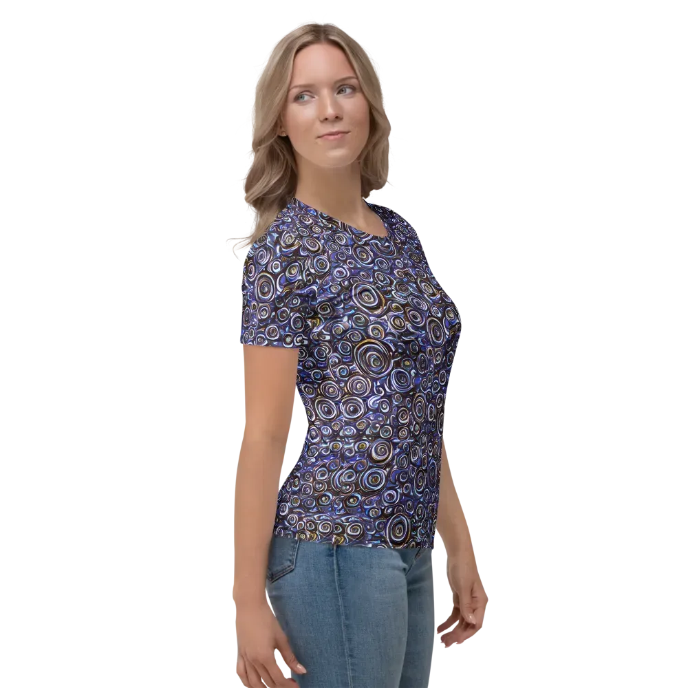 Midnight Spirals on Women's Crew Neck T-Shirt — Right