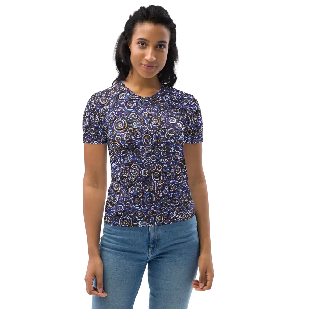 Midnight Spirals on Women's Crew Neck T-Shirt — Front