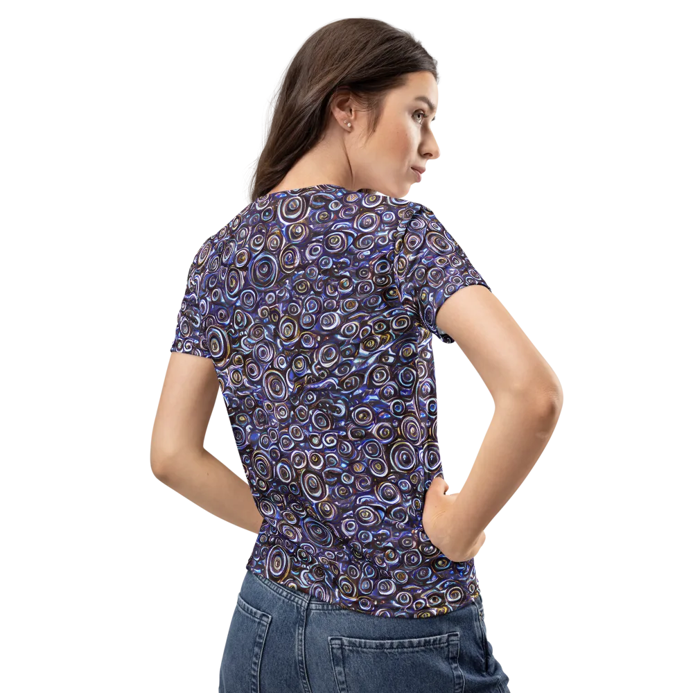 Midnight Spirals on Women's Crew Neck T-Shirt — Back