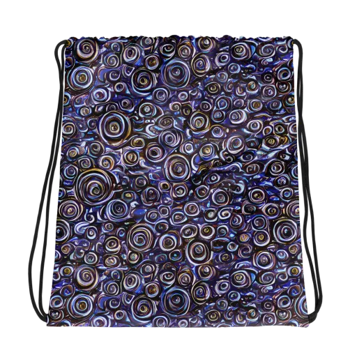 Midnight Spirals on a Drawstring Bag