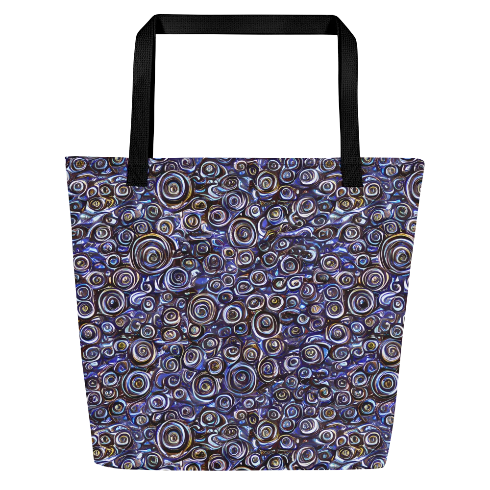 Midnight Spirals on Large Tote Bag W/ Pocket — Front