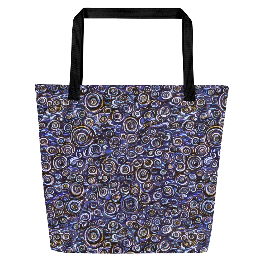 Midnight Spirals on Large Tote Bag W/ Pocket — Front
