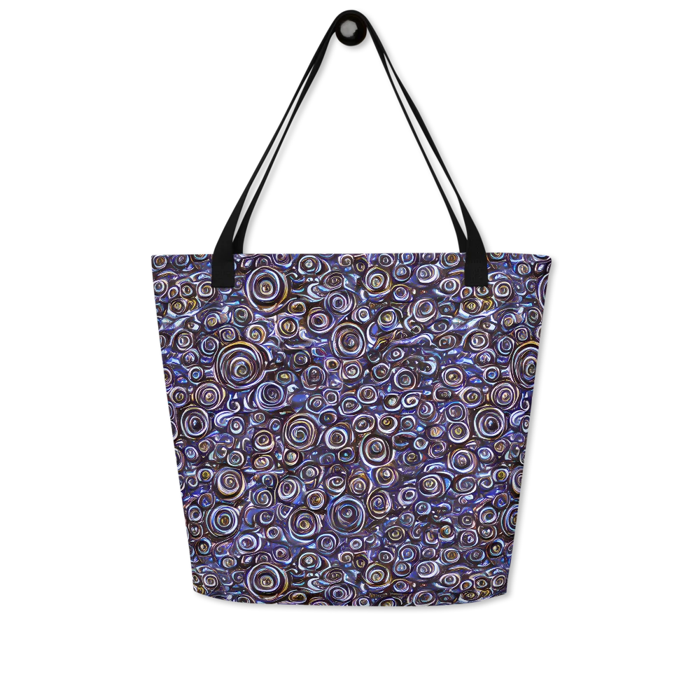 Midnight Spirals on Large Tote Bag W/ Pocket — Front