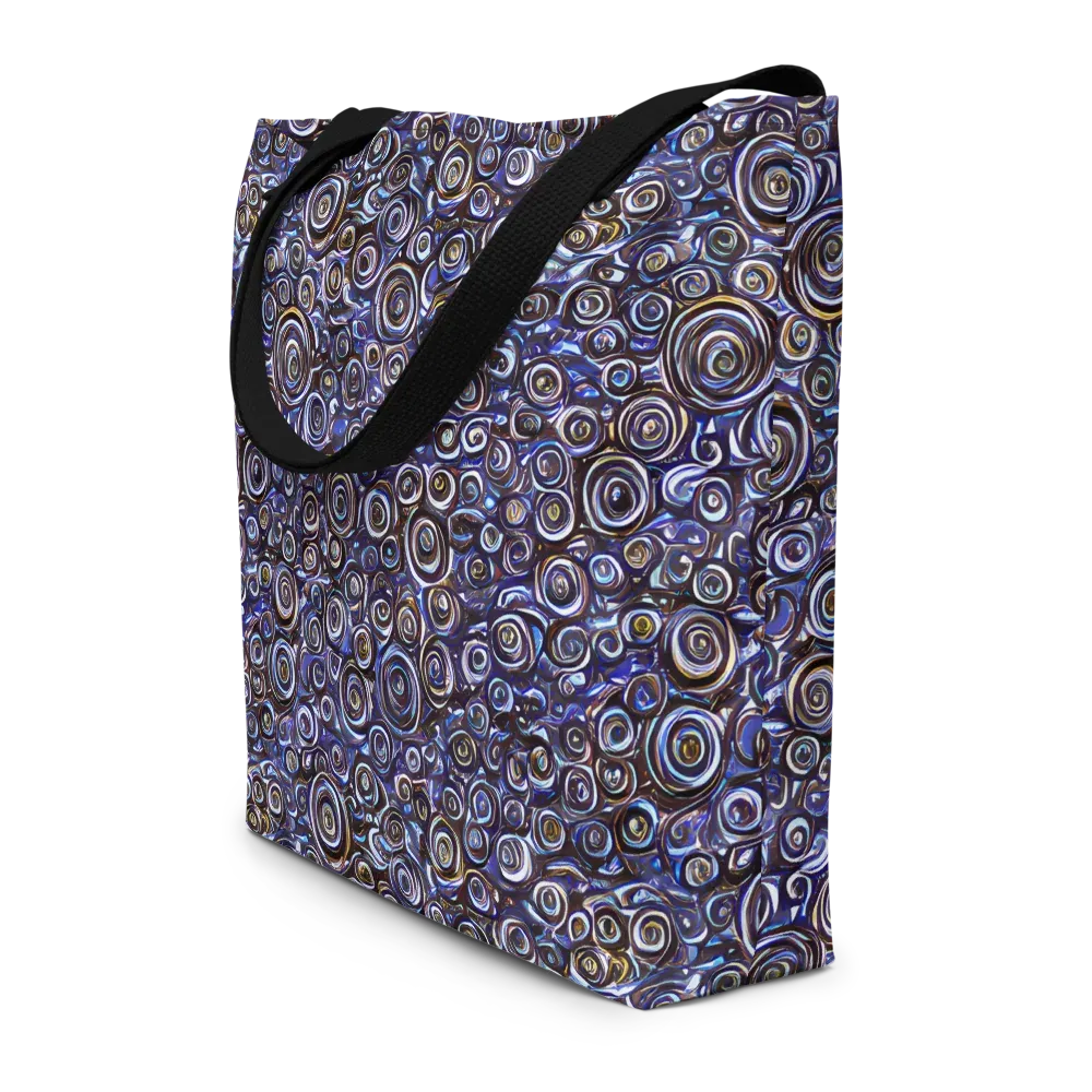 Midnight Spirals on Large Tote Bag W/ Pocket — Front