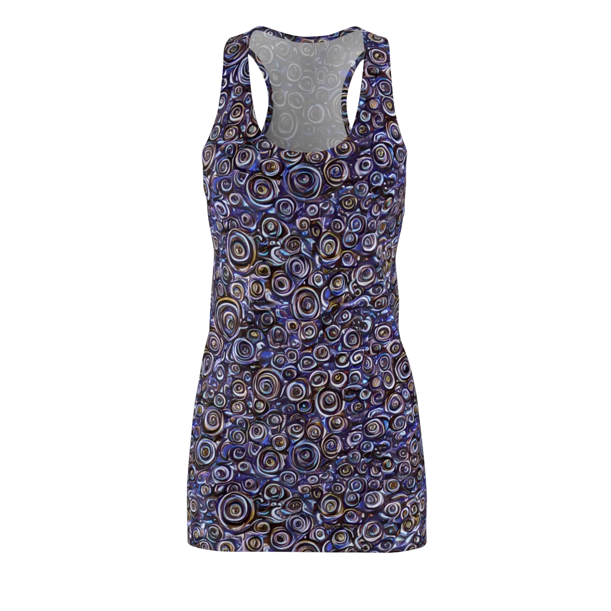 Midnight Spirals on Racerback Dress — Front