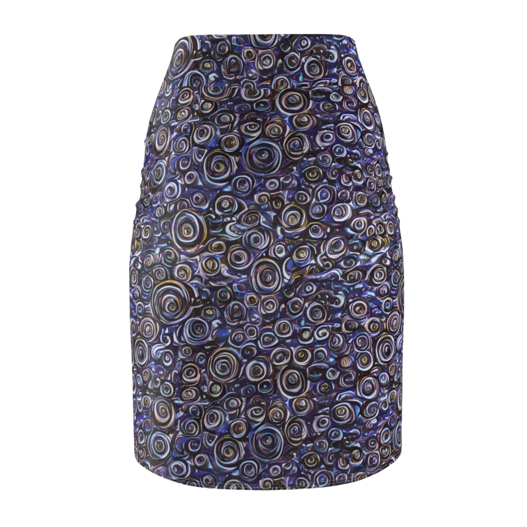 Midnight Spirals on Pencil Skirt — Back