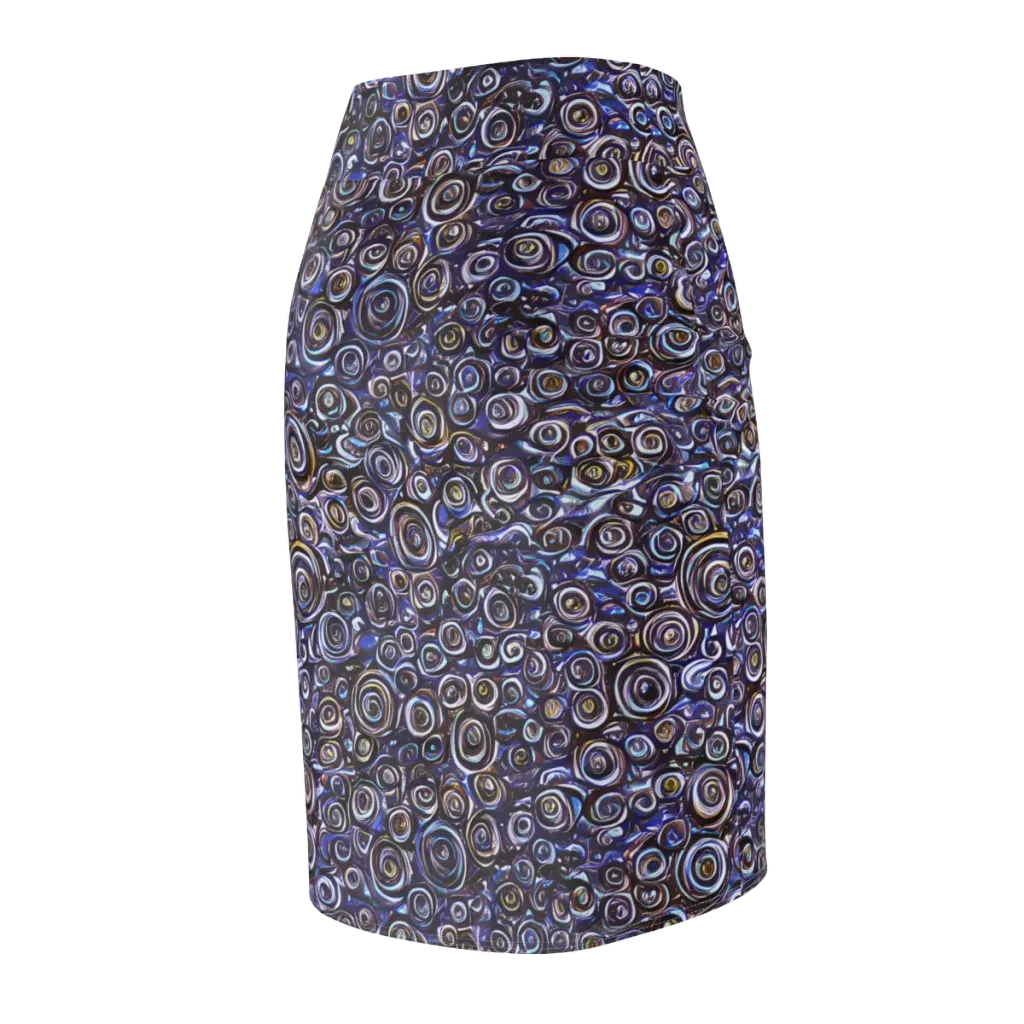 Midnight Spirals on Pencil Skirt — Back Side