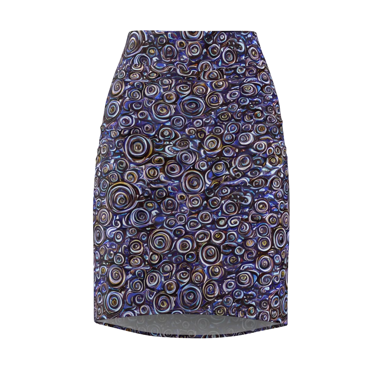 Midnight Spirals on Pencil Skirt — Front