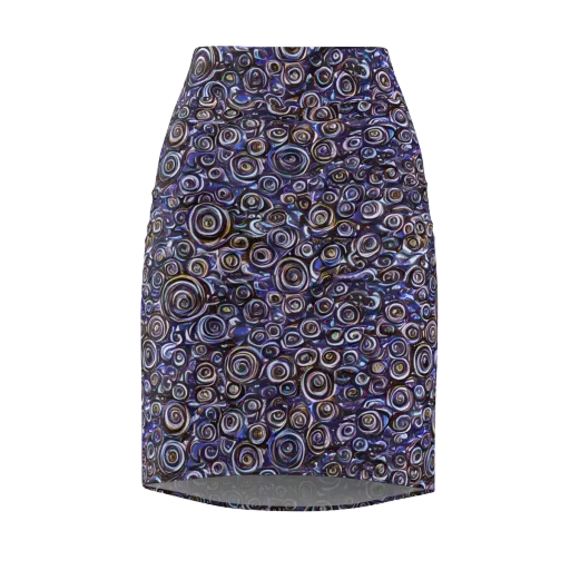 Midnight Spirals on a Pencil Skirt