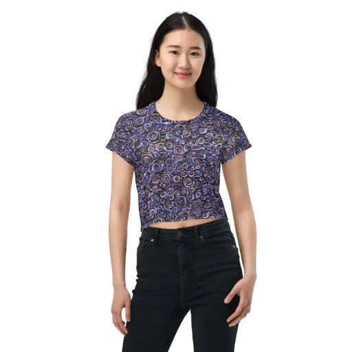 Midnight Spirals on a Crop Tee