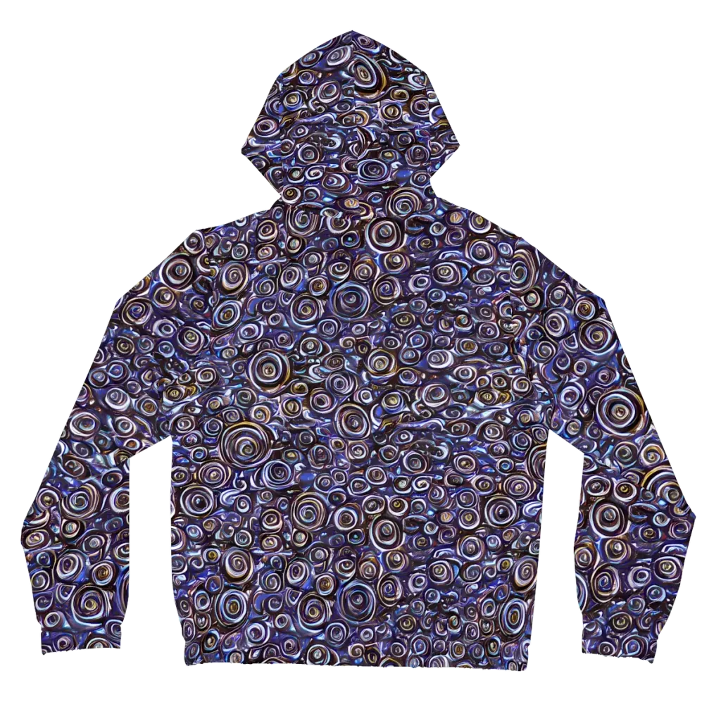 Midnight Spirals on Women's Full-Zip Hoodie — Back