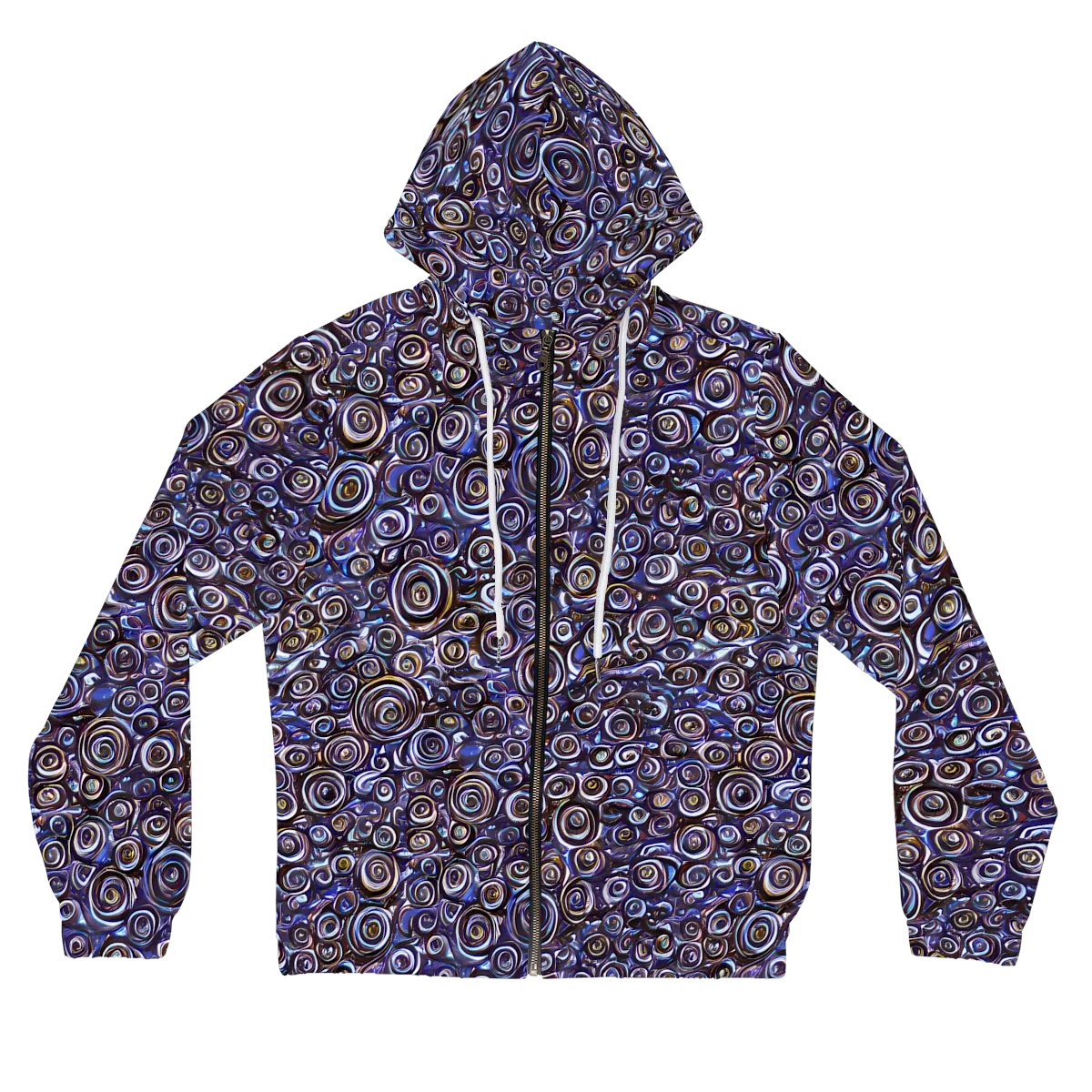 Midnight Spirals on Women's Full-Zip Hoodie — Front