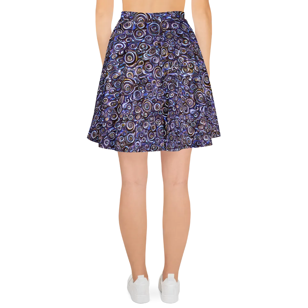 Midnight Spirals on Skater Skirt — Back