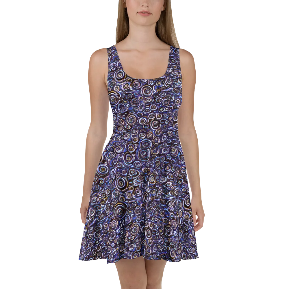 Midnight Spirals on Skater Dress — Front