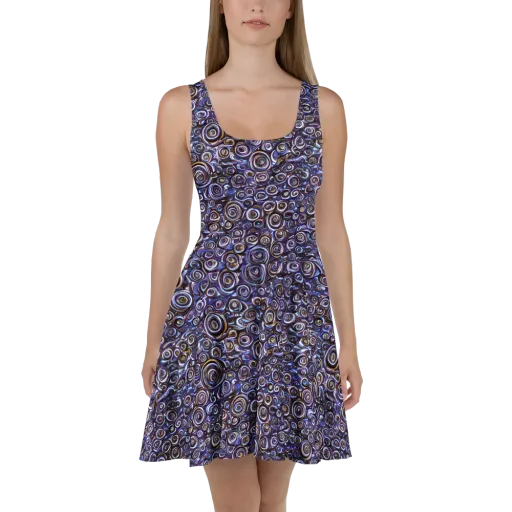 Midnight Spirals on a Skater Dress