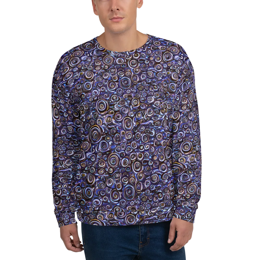 Midnight Spirals on Sweatshirt — Front