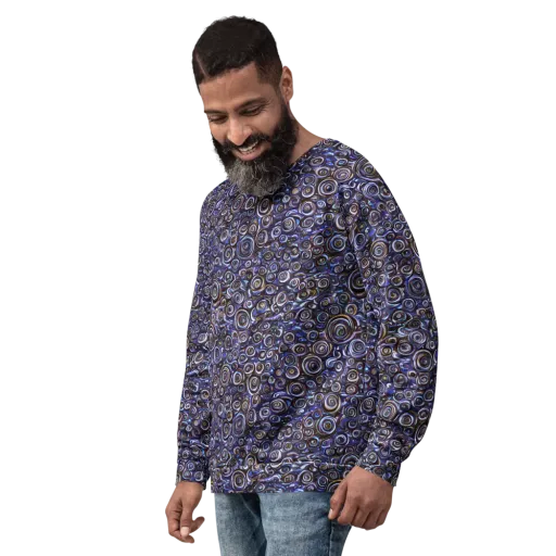 Midnight Spirals on a Sweatshirt