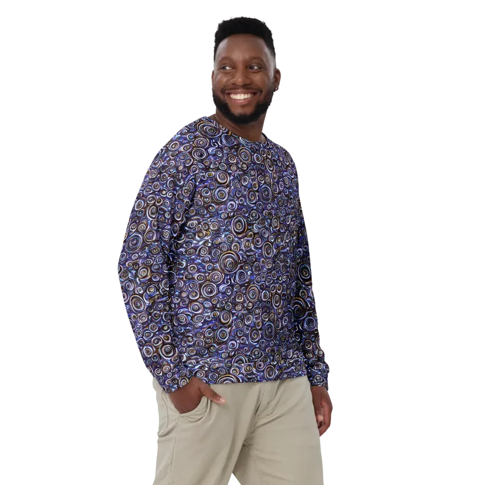 Midnight Spirals on Sweatshirt — Front