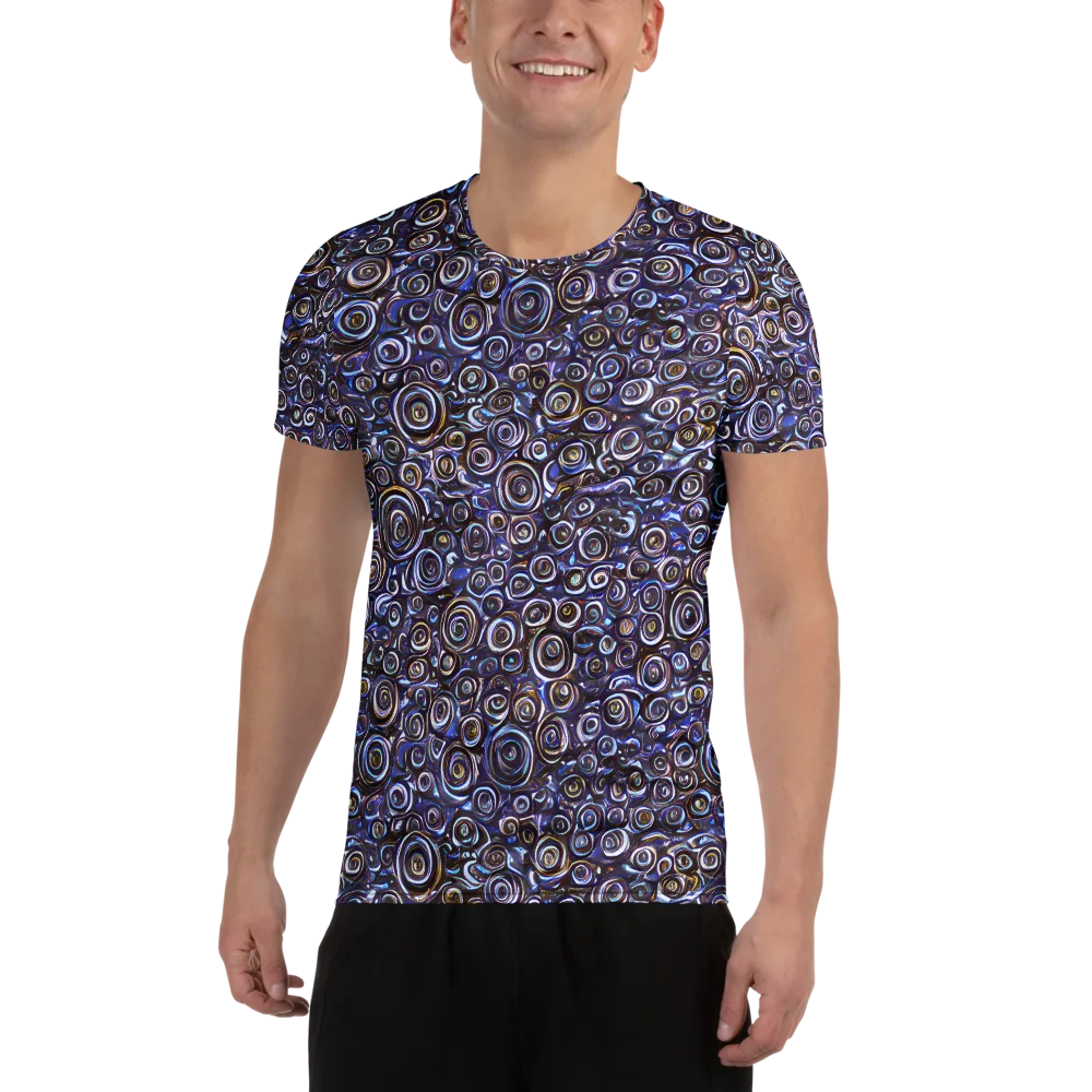 Midnight Spirals on Men's Athletic T-Shirt — Front