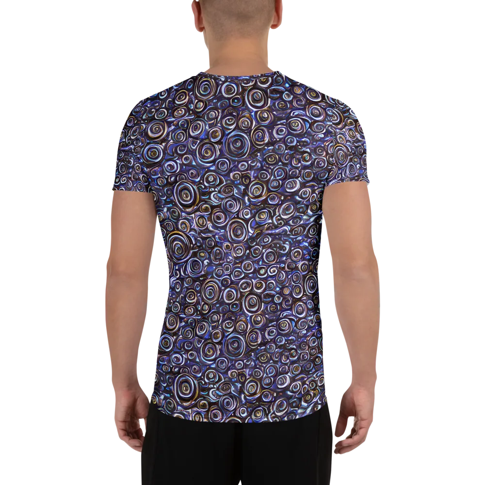 Midnight Spirals on Men's Athletic T-Shirt — Back