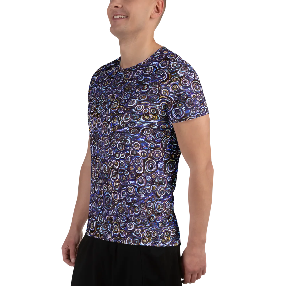 Midnight Spirals on Men's Athletic T-Shirt — Left