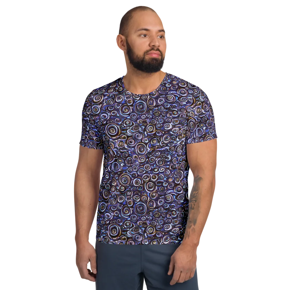Midnight Spirals on Men's Athletic T-Shirt — Front
