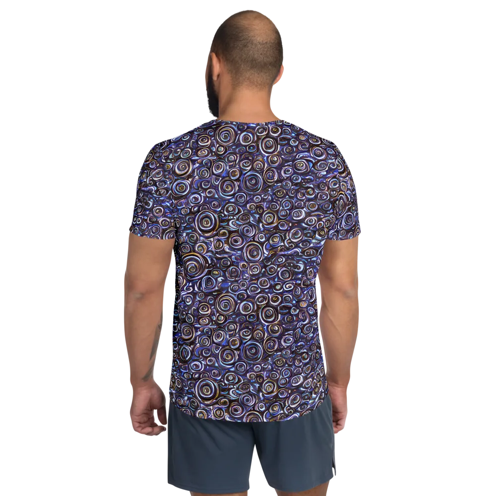 Midnight Spirals on Men's Athletic T-Shirt — Back
