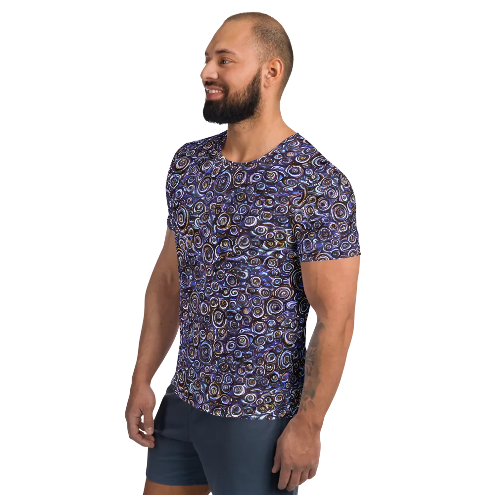 Midnight Spirals on Men's Athletic T-Shirt — Left