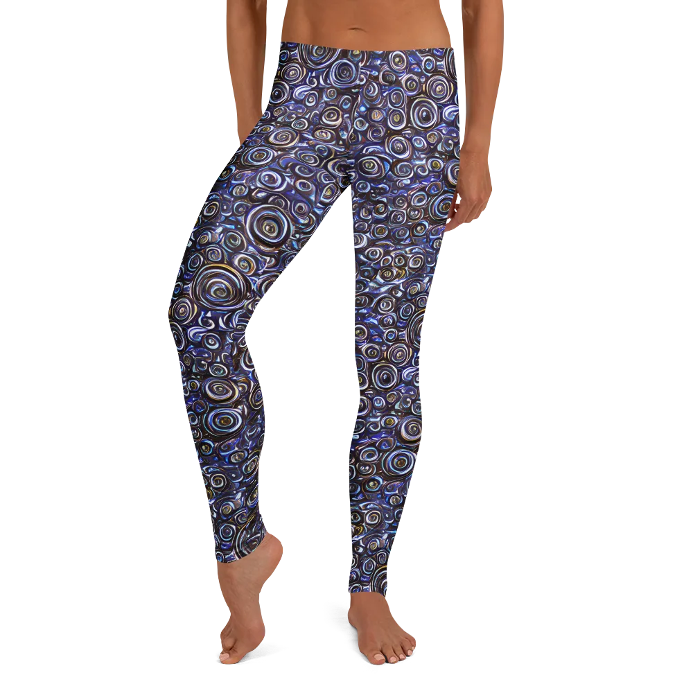 Midnight Spirals on Leggings — Front