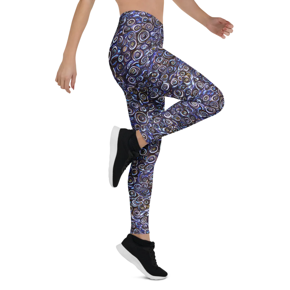 Midnight Spirals on Leggings — Right