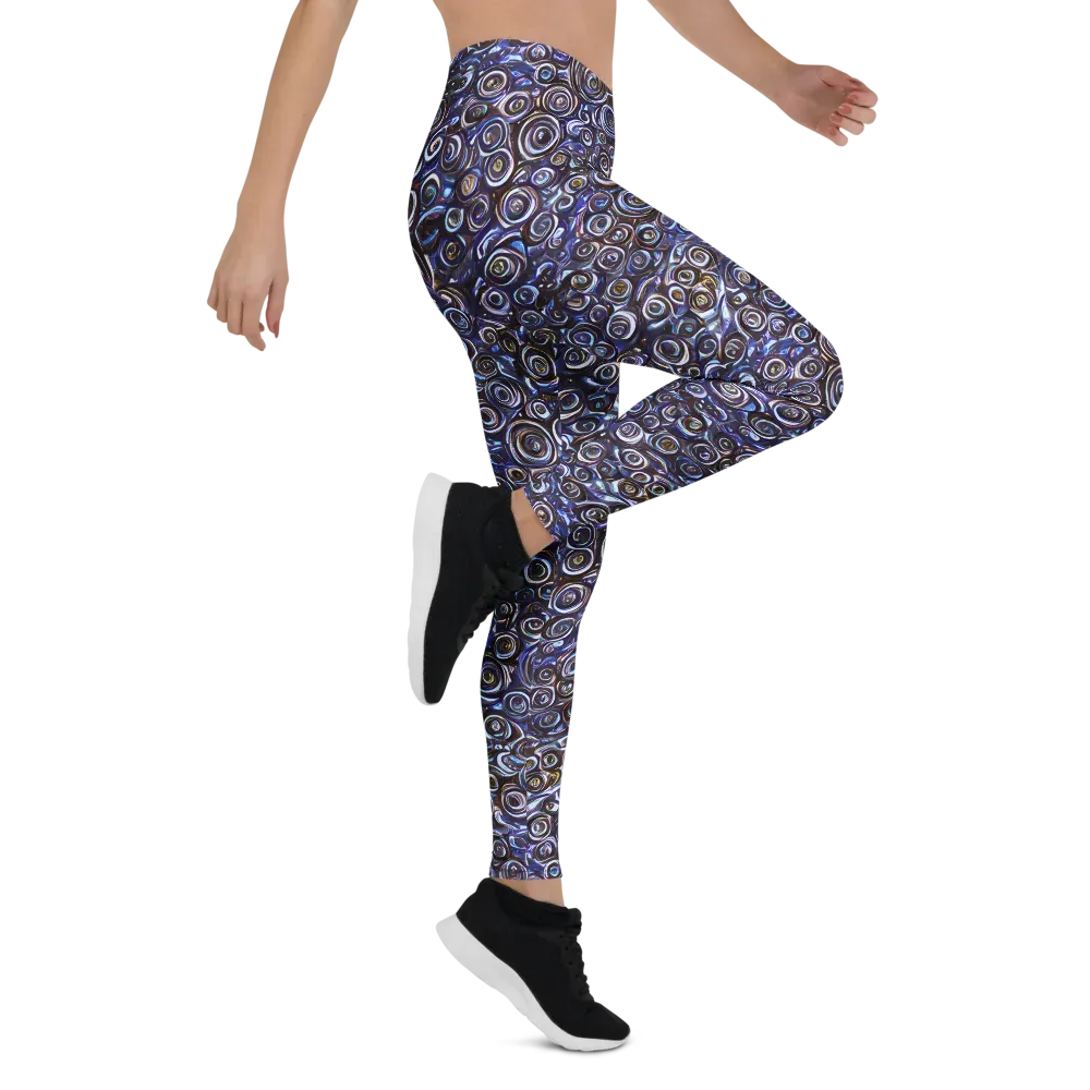 Midnight Spirals on Leggings — Right